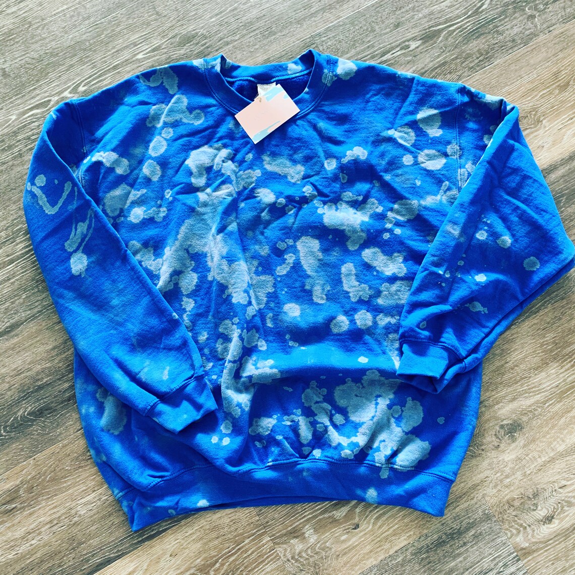 Reverse Tie Dye / Blue Bleach Dye Sweatshirt - Etsy