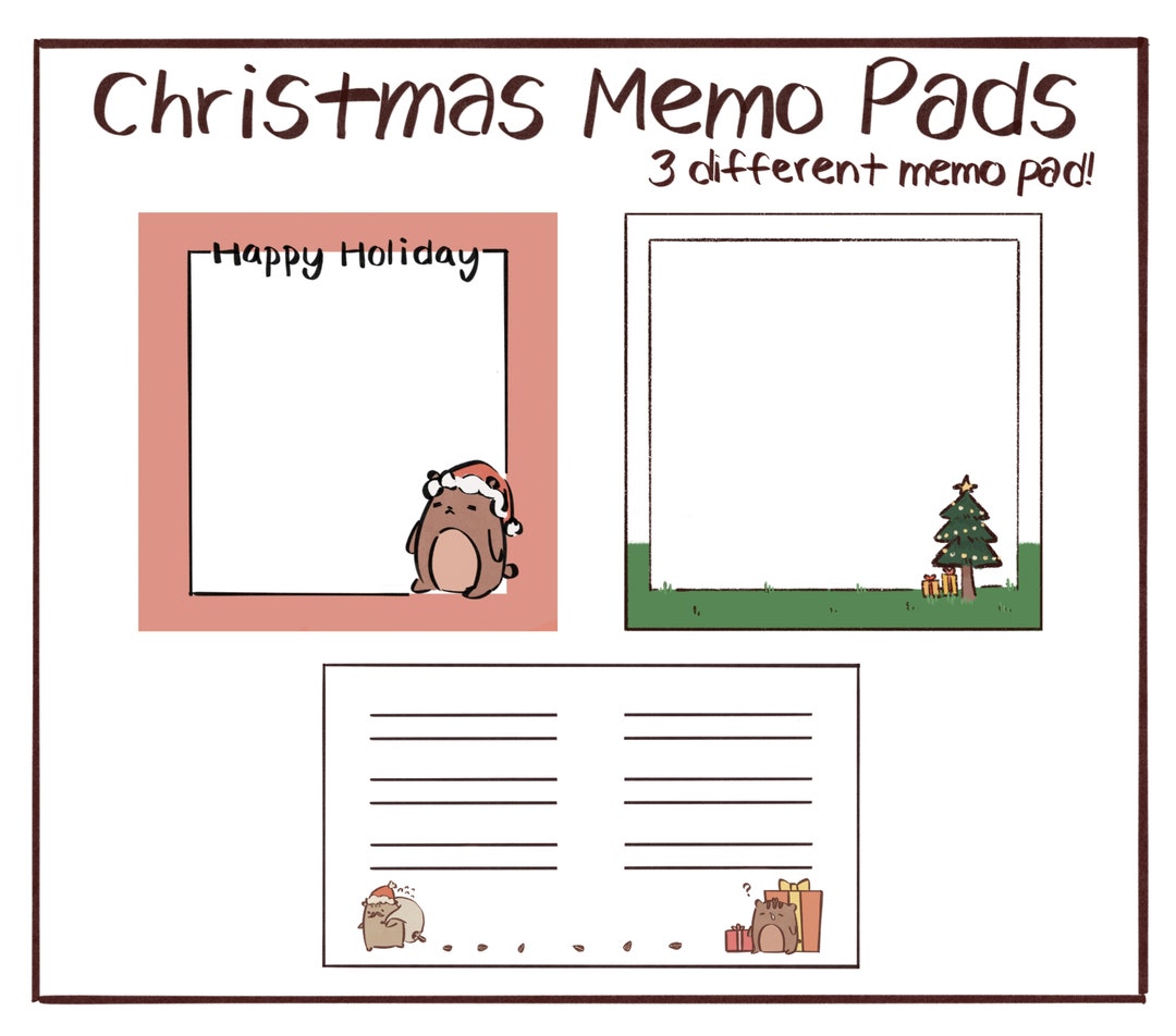 Letter Size Printable Christmas Memo Pad / Bullet Journal / Etsy