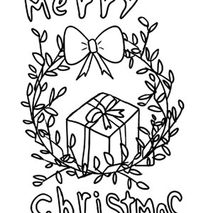 Christmas wreath coloring page