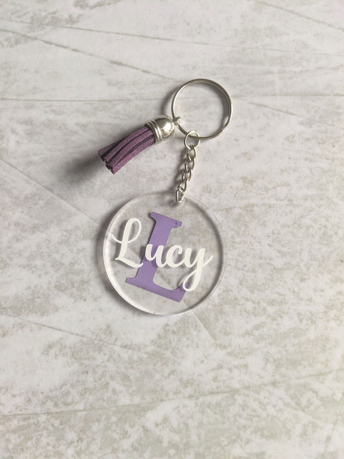 Personalised Colour Initial Keyring With Name Monogram - Etsy UK