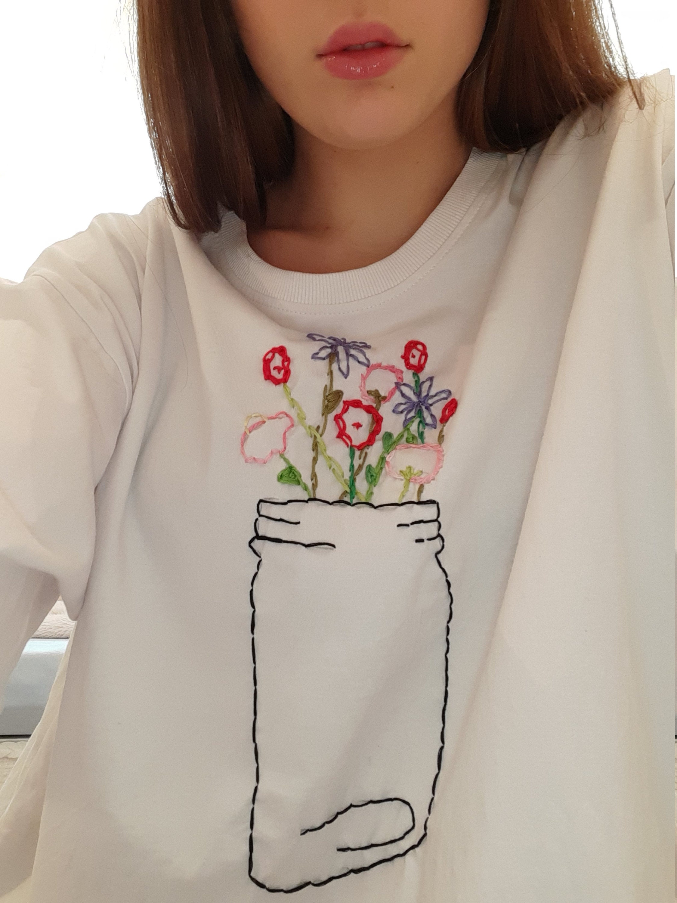 Hand embroidered Tshirt Etsy