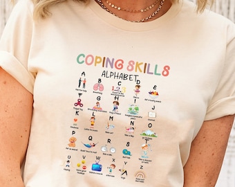 Coping Skills Alphabet Shirt, Mental Health Shirt, School Counselor Shirt, Psychologist Shirt, School Social Worker Shirt,Social Worker Gift