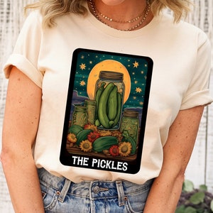 Tarot Card The Pickles Shirt For Pickle Lovers, Funny Pickle Shirt, Mystical Foodie Gift, Vegan Life Tee, Vegan Tee, Gift For Vegan Chef