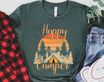 Happy Camper Shirt Camper T-shirt Custom Shirts Camper Camping Life Simple Woman Shirts Camper Shirt Camper Gift Camping Shirt