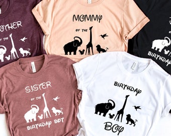 Passende Familie Geburtstag Shirts, Wild One Geburtstag, Safari Shirts, Dschungel Safari, Zoo Geburtstag T-shirts, personalisierte Geburtstagsgeschenke