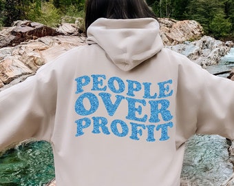 People Over Profit Hoodie Gift Anti-Capitalist, Capitalism Kills, No War But Class War,Eat The Rich,Homeless Advocate,Social Justice Apparel