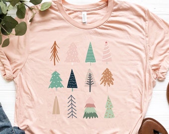 Boho Christmas Trees Shirt, Christmas Shirt, Christmas Shirts For Women, Holiday Shirt, Christmas Trees, Funny Xmas Shirt, Christmas Shirt