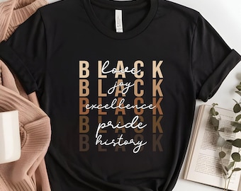 Schwarzes Geschichts-T-Shirt, Schwarzes Liebes-Sweatshirt, Schwarze Leben Matter-T-Stück, BLM-Stolz-T-Stück, Schwarzer Monat, Schwarzes amerikanisches Geschichts-T-Stück, Schwarze Freude-T-Stück