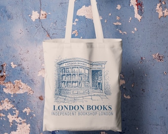 Regalo de bolso de mano de libros de Londres para los amantes de los libros, bolso de hombro de bolso de lona retro, bolso de mano de ratón de biblioteca, bolso de mano amante de los libros, bolso de mano retro de bookish merch