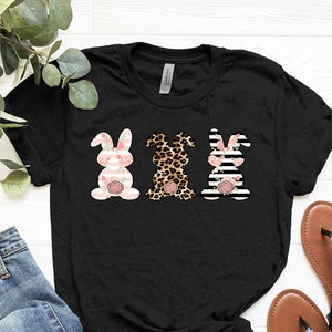 Ostern Shirt, Osterhase Shirt, süßes Ostern Shirt, Ostern Kinder Shirt, Hasen Ohren Shirt, Hase Shirt, lustiges Häschen Shirt, Leopard Ostern T-Shirt