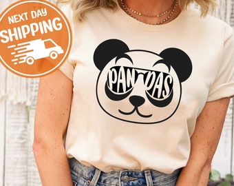 Custom Panda Eyeglasses Words Cool Unisex Shirt, Panda Lovers Gift, Personalized Cute Panda Apparel, Panda Toddler Tee, Vintage Panda Outfit