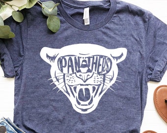 Custom Panther T-Shirt, Personalized School Mascot Shirts, Panther Shirt, Matching Cat Shirts,Custom Cat Shirts, Personalized Cat Shirt