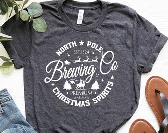 North Pole Brewing Co Shirt, North Pole Shirt, Brewing Shirt, Christmas Spirits, Christmas Shirt, Christmas Gift, Premium Christmas Tee