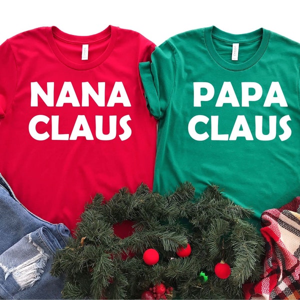 Matching Family Christmas Shirts Pajamas, Personalized Custom Christmas, Christmas Family Jammies, Mama Claus, Papa Claus,Auntie Claus,