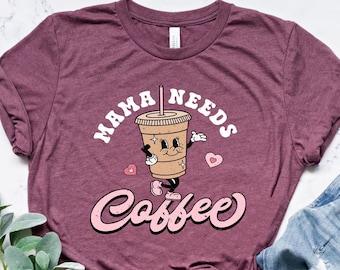 Shirt mama heeft koffie nodig, shirt grappige moeder, shirt koffieliefhebber, shirt moederdag, shirt moederdag, shirt mama, coole moeder shirts, cadeau voor moeder, maar eerste koffie