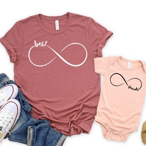 Best Friends Forever Matching Shirts, Brother Sister Cousin Mom Daughter Matching Infinity Friendship T-Shirt Gift, Matching Family Outfit