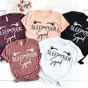 Magliette Sleepover Squad, Maglietta Compleanno, Magliette Pigiama Party, Magliette Festa Compleanno Ragazze, Festa Compleanno Adolescenti, Magliette Pigiama Sleepover