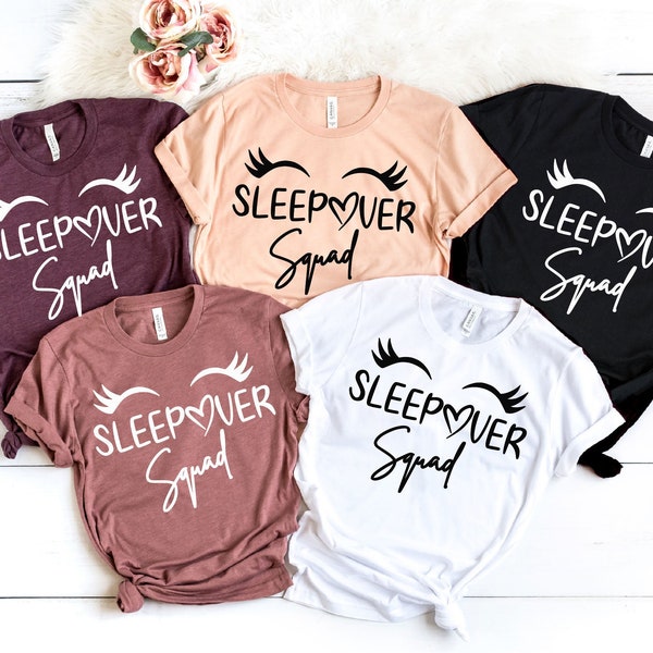 Sleepover Squad Shirts, Birthday Shirt, Slumber Party Shirts, Girls Birthday Party Shirts, Teen Birthday Party, Sleepover Pajama Shirts