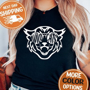 T-shirt Wildcat d’école personnalisé, chemises de mascotte d’école personnalisées, chemise assortie de famille Wildcat, T-shirts d’élèves d’enseignant assortis