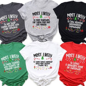 T-shirts met meeste kans op, op maat gemaakte kerstsweater, op maat gemaakte kerstshirts voor het hele gezin, groepsshirts voor Kerstmis, op maat gemaakte kerstshirts