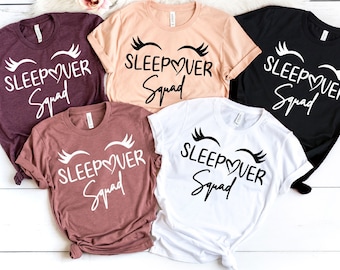 Sleepover Squad Shirts, Geburtstag Shirt, Pyjama Party Shirts, Mädchen Geburtstagsparty Shirts, Teen Geburtstagsparty, Sleepover Pyjama Shirts