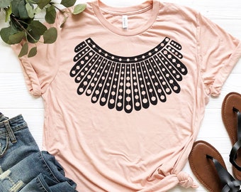 RBG Kragen-Shirt, Ruth Bader Ginsburg Tshirt, feministisches T-Shirt, ermächtigte Frauen, Bader Fan T-Shirt, Frauen Power Geschenke, soziale Gerechtigkeit, Aktivistin