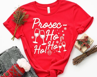 Christmas Gifts, Christmas Shirt, Holiday Pajamas, Holiday, Christmas Pajamas, Wine Pajamas, Prosec Ho Ho Ho, Funny Christmas Shirt, Wine
