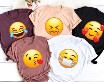 Funny Emoji Costume Group Matching Shirts Gift, Emoji Team Sweater, Emoji Group Costume Tee,Cute Family Group Costume T-Shirt,Emoji Face Tee