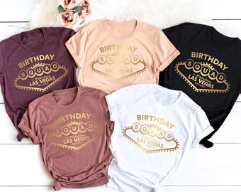 Vegas Birthday Squad Shirts, Vegas Birthday Queen T-Shirts, Las Vegas Birthday Crew Shirt, Birthday Squad Sweater, Matching Vegas Trip Tees