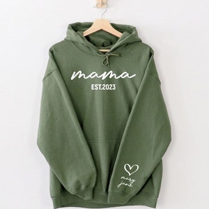 Personalized Mothers Day Hoodie, Custom Mama Sweatshirt With kids Names, Shirt With Kids Names in Sleeve, Personalized Mothers Day Gift Mom