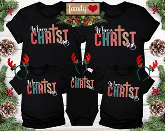 Camisa de Feliz Navidad, Camisa de Navidad, Camisa de Cruz de Navidad, Cruz de Fe de Navidad, Camiseta de Navidad familiar a juego, Camisa de regalo de Navidad