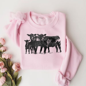 Cute Cow Shirt Gift For Farmers, Animal Lover Gift, Western Country T-Shirt, Cow Lover Sweatshirt, ,Farm Animal Sweatshirt,Farm Love Sweater image 2