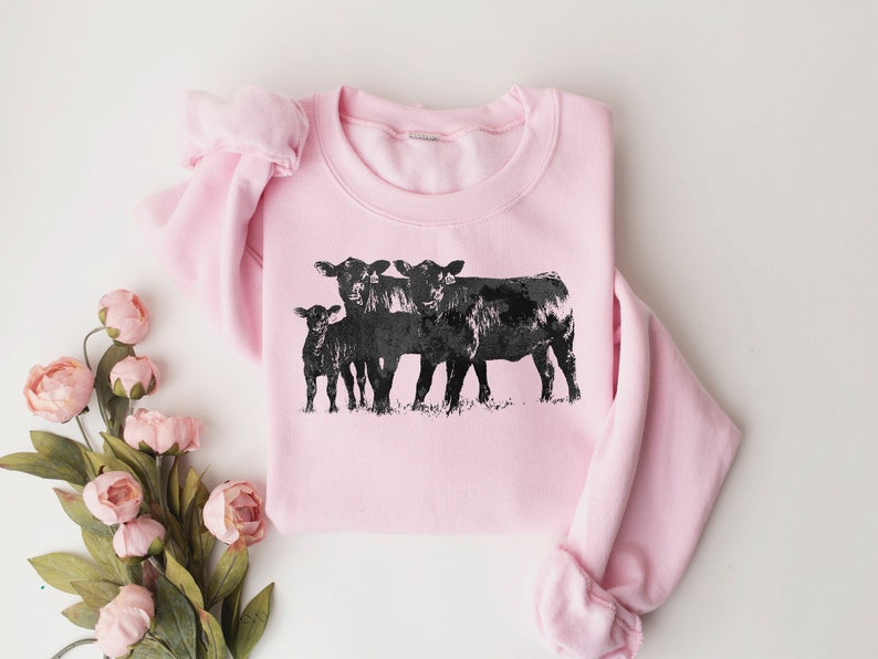 Cute Cow Shirt Gift For Farmers, Animal Lover Gift, Western Country T-Shirt, Cow Lover Sweatshirt, ,Farm Animal Sweatshirt,Farm Love Sweater image 2