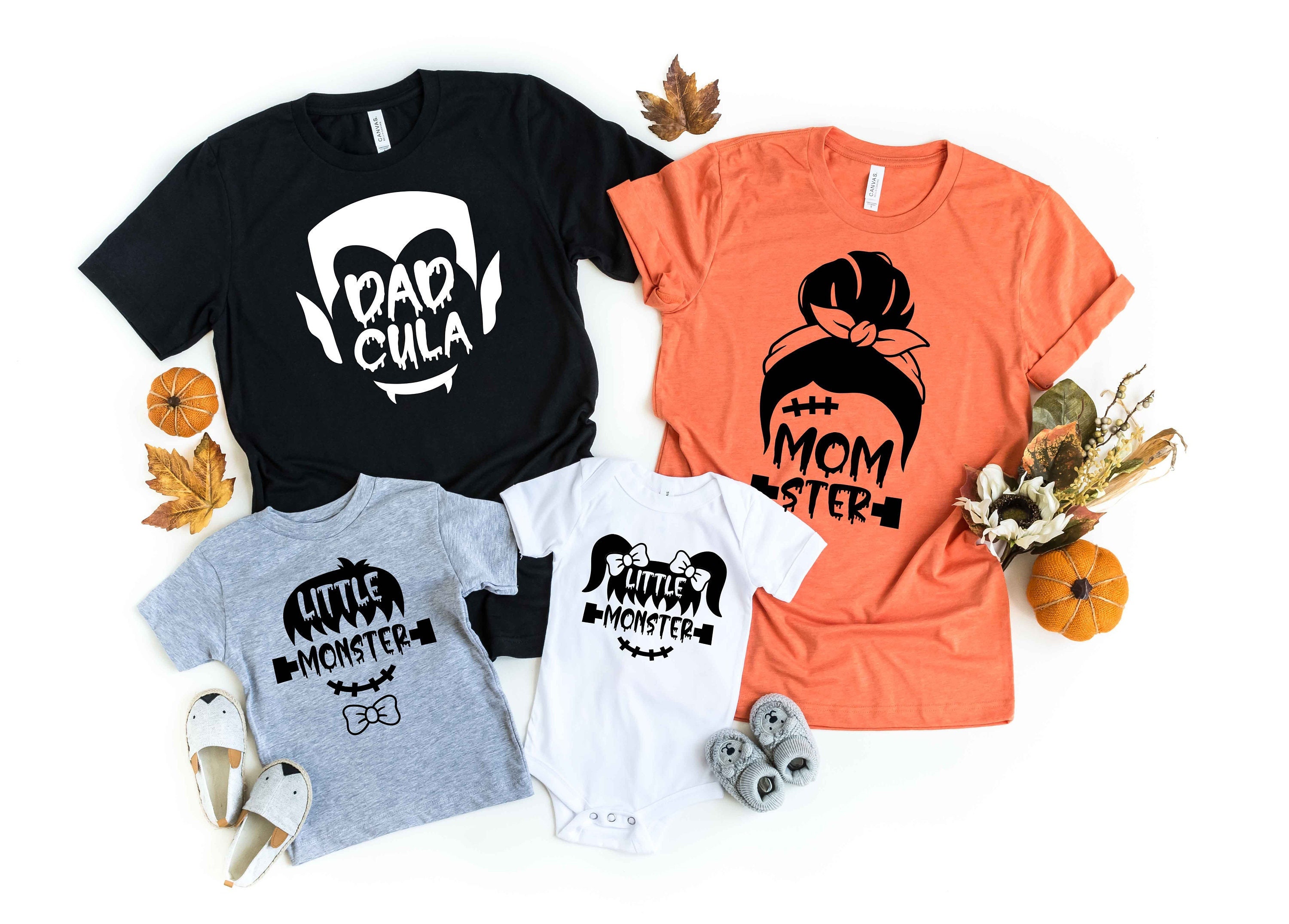 Dadcula Momster Halloween Family Group Matching Shirt ,Scary Halloween Costume Gift For Halloween Family Matching Tees, Halloween Kids Shirt