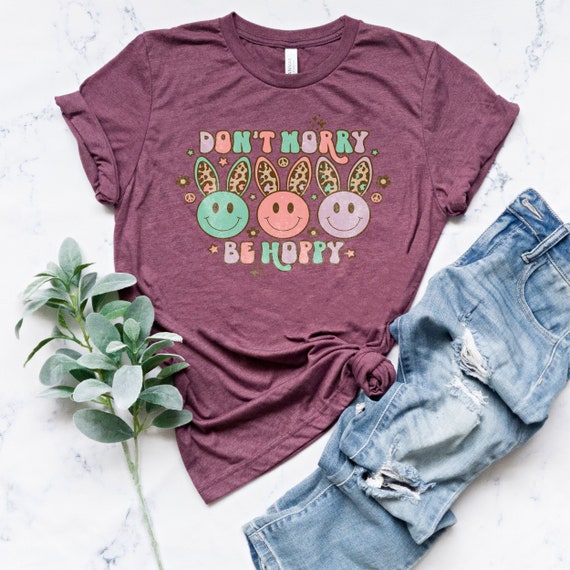 Shirt Happy Bunny Shirt Easter | Etsy 