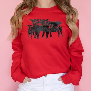 Cute Cow Shirt Gift For Farmers, Animal Lover Gift, Western Country T-Shirt, Cow Lover Sweatshirt, ,Farm Animal Sweatshirt,Farm Love Sweater image 3