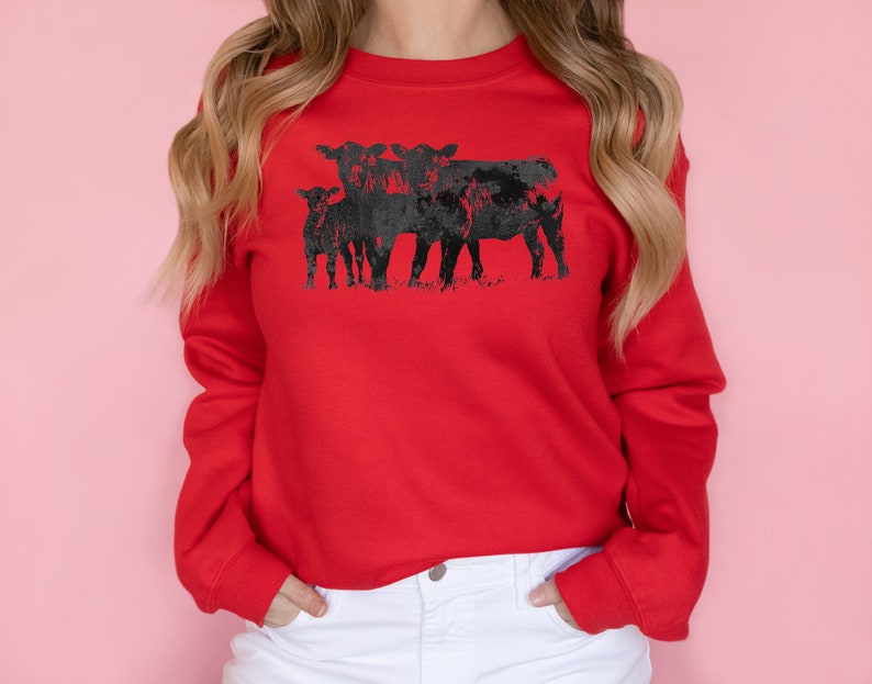 Cute Cow Shirt Gift For Farmers, Animal Lover Gift, Western Country T-Shirt, Cow Lover Sweatshirt, ,Farm Animal Sweatshirt,Farm Love Sweater image 3