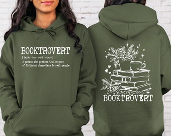 Wildflower Booktrovert Sweatshirt Gift For Librarian, Book Club Shirt, Bookish Hoodie, Book Lover Gift Shirt, Teacher Crewneck, Reading Tee