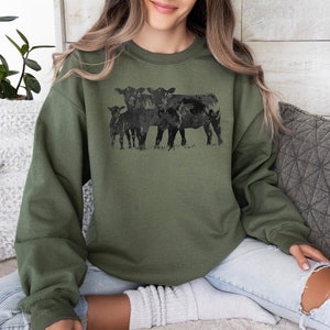 Cute Cow Shirt Gift For Farmers, Animal Lover Gift, Western Country T-Shirt, Cow Lover Sweatshirt, ,Farm Animal Sweatshirt,Farm Love Sweater image 4