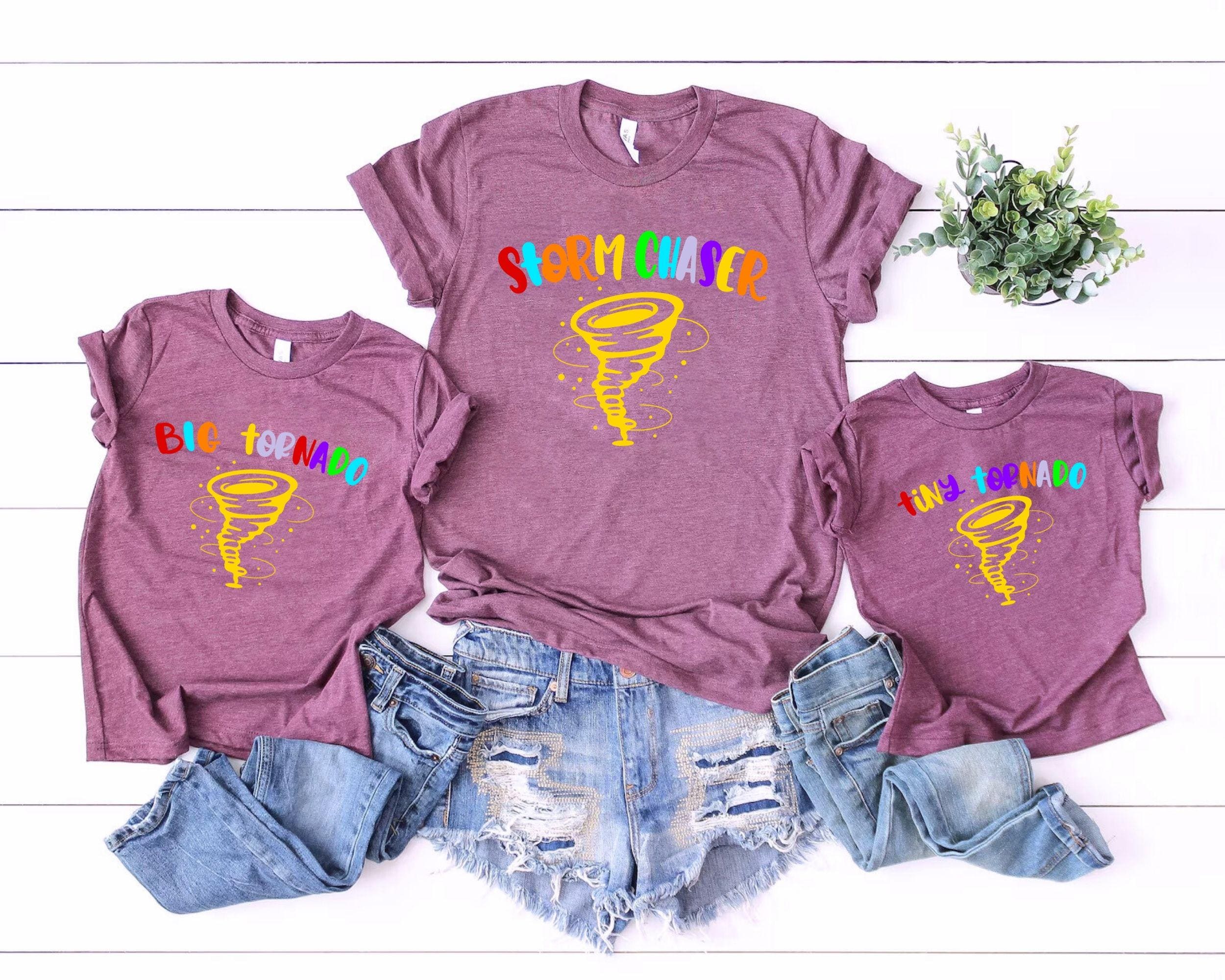 Matching Mama and Mini Family Shirts, Storm Chaser, Tiny Tornado, Mother Son Daughter Custom Tshirts, Matching Outfit, Mothers Day Gift