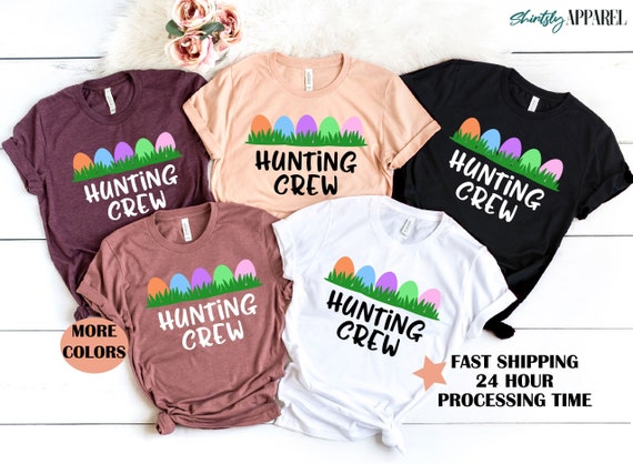 Easter Egg Hunt Shirt for Kids Boys Girls, Hunting Crew Funny Easter Tshirt, Backyard Adventure Baby Outift, Group T-Shirts for Holiday