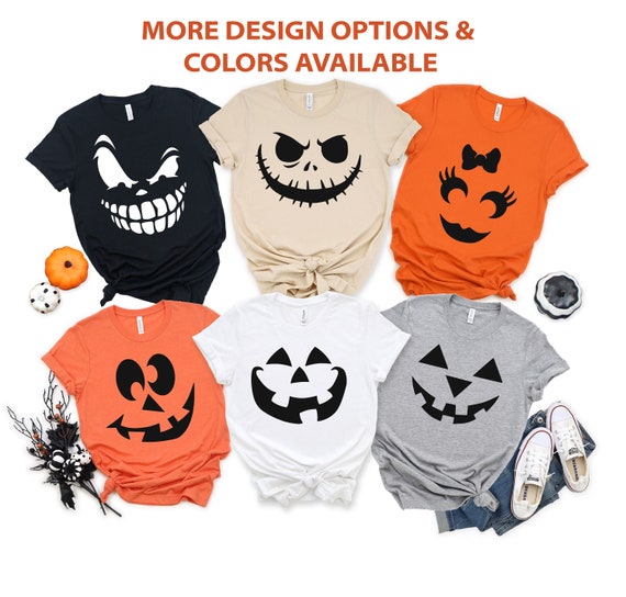 Creepy Pumpkin Face Halloween Lovers' Unisex Baseball T-Shirt