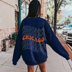 Funky Chicago Sweatshirt - Unisex - Vintage Chicago  Crewneck - CHI Town Sweatshirt - Aesthetic Hoodie Trendy Sweatshirt - Chicago Womens