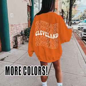 Funky Cleveland Sweatshirt - Unisex Sweatshirt - Cute Cleveland Crewneck - Funky Womens Cleveland Sweatshirt - Trendy Aesthetic Sweatshirt