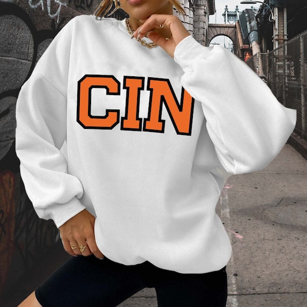 Cincinnati Sweatshirt - Unisex Sweatshirt - Cute Cincinnati Crewneck - CIN Sweatshirt - Vintage