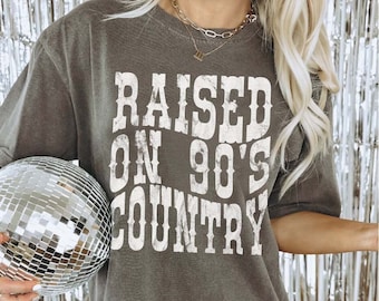 Raised on 90s Country Shirt, Vintage 90s Country Tee, Distressed Country Concert Tee, Western TShirt, Country Music Lover Shirt