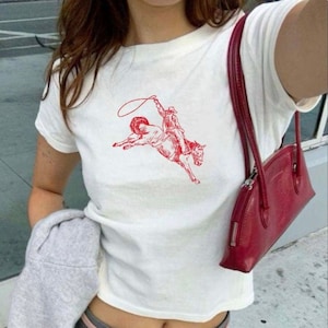 Cowboy Baby Tee, Y2k Baby Tee, Country Concert Shirt, 2000s aesthetic, 90s Baby Tee, Southern Girl, Country Era, Vintage Aesthetic, Western