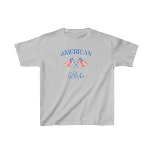 Retro American Babe Baby Tee, 4th of July Baby Tee, USA Graphic Tee, USA Shirt, Preppy America Baby Tee, America Graphic Tee image 4
