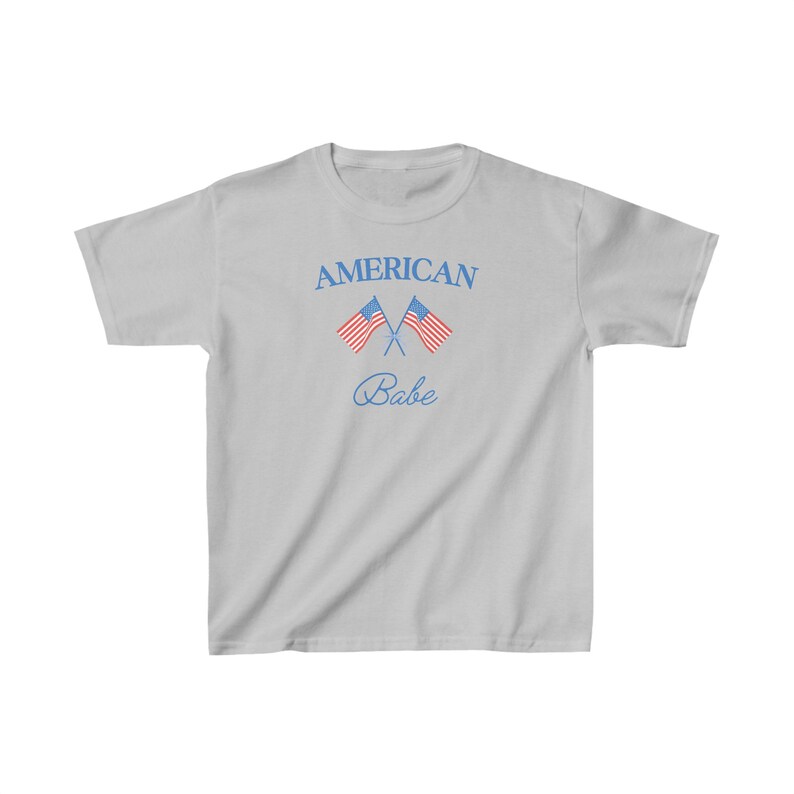 Retro American Babe Baby Tee, 4th of July Baby Tee, USA Graphic Tee, USA Shirt, Preppy America Baby Tee, America Graphic Tee image 4