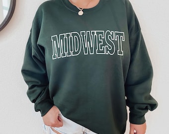 Midwest Sweatshirt - Unisex - Midwest Crewneck - Aesthetic College Crewneck - Trendy Preppy Sweatshirt - Oversized Minimalist Sweater